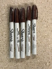 Lot of 5 Sharpie Oil-Based Paint Markers Fine Point Brown New