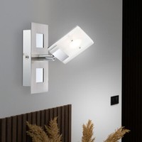 Wandleuchte Wandlampe Spotlampe Spotleuchte Spot Beweglich Satiniert Nickel Led