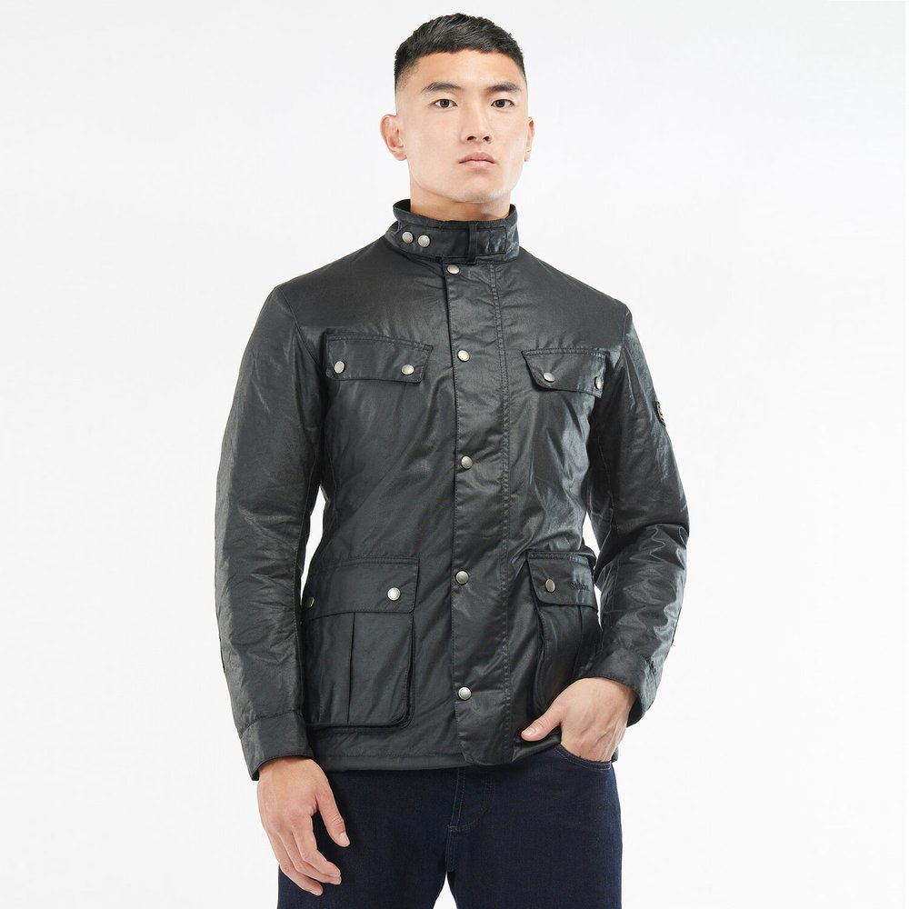 Barbour Enfield International Wax Jacket Size M Black Waxed Cotton