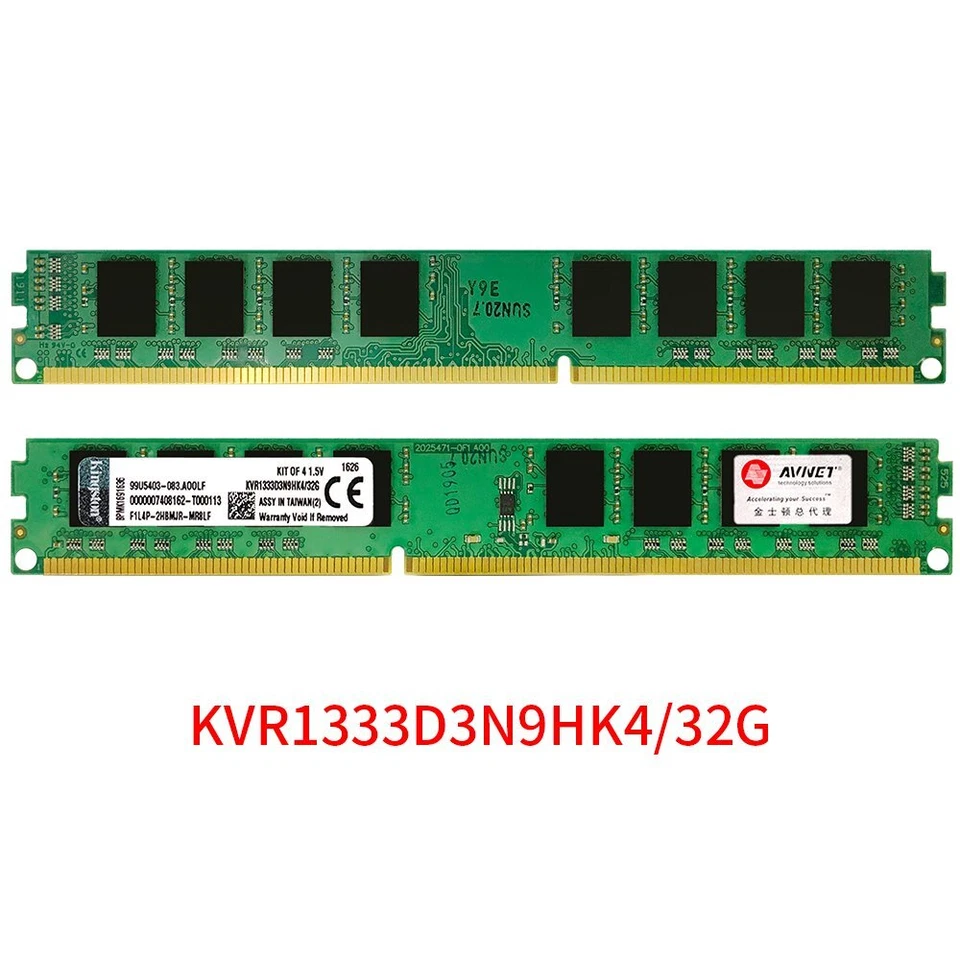 Kingston 32GB Kit 4x 8GB DDR3 1333MHz PC3-10600U 240Pin Desktop PC Memory RAM ZT - Image 2 of 4