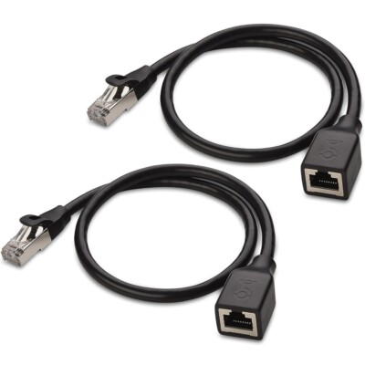 Cable Matters 10Gbps 2-Pack Shielded Cat 6 Ethernet Extension Cable 1.5 ft 