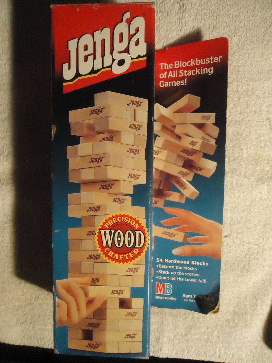 Jenga Blockbuster of All Stacking Games Milton Bradley Wood Blocks | eBay