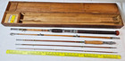 VTG 1950s Sakura Rainbow 102 Bamboo Rod Set w/ Rare Mahogany Saltwater Rod Japan