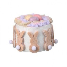 6" FOAM VINTAGE BUNNY EASTER CAKE Easter Decor NEW 2025