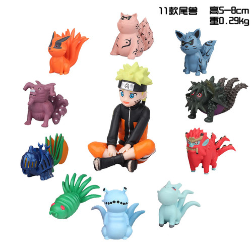 11 pezzi/set 4-8 cm bestie dalla coda Shukaku Gyuki Kurama Isobu Kokuo Saiken Chomei - Foto 21 di 24