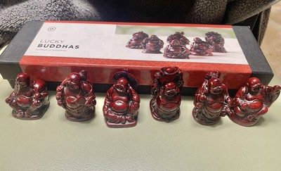 Earthbound Lucky Buddhas Set Of 6 Carved