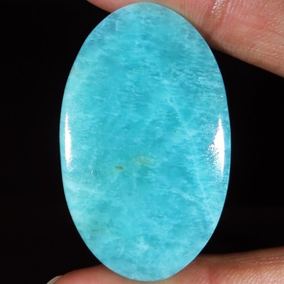 (28 X 45 X 04 MM) 45.05 Carat. NATURAL AMAZONITE OVAL CABOCHON LOOSE GEMSTONE
