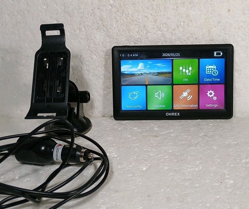 OHREX 7" GPS Navigator for Truck RV Car In Box With Car Adapter And USB Cord 