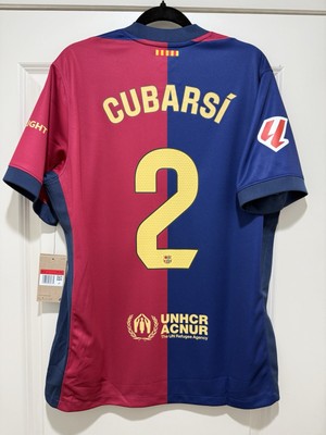 Pau Cubarsi #2 Mens LARGE Nike FC Barcelona Home STADIUM Jersey