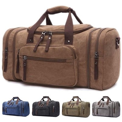 Duffle Bag for Travel Canvas Expandable Duffel Bag Weekend Bag Carry On Lugga...