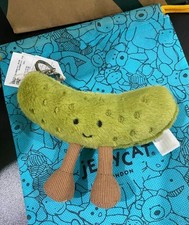 Jellycat Amuseables Green Pickle Plush Keychain Bag Charm NWT w/ Dust Bag