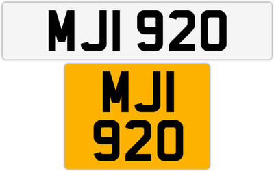 MJI 920 M 3x3 DATELESS PRIVATE NUMBER PLATE MAT MATT MARK MICK MIK MIC MEL MAX