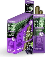 ZIG-ZAG Hemp 25-Pack - OG Purp (2 Per Pack) 100% Natural, Slow-Burning