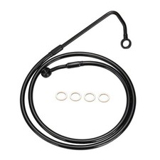 Ape Hangers Softail Upper Brake Line Hydraulic Hose Kit Extended 16" Black