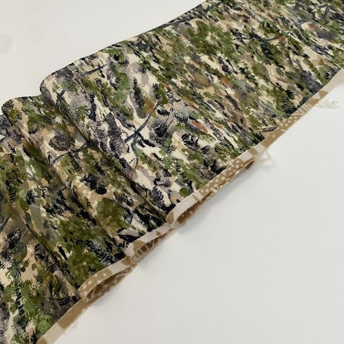 Moss Terrain #C 6.5x54 Vintage Chirimen Japanese Kimono Silk Fabric CK42
