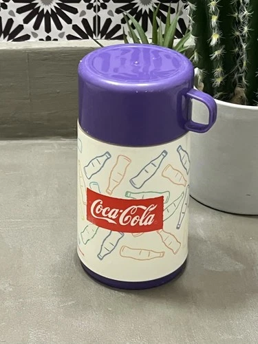 COCA-COLA ALWAYS Vintage 1996 PURPLE PLASTIC ALADDIN THERMOS LUNCHBOX BOTTLE EUC