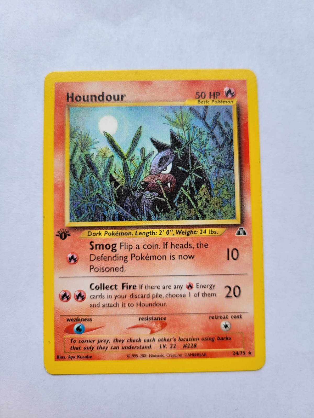 Houndour Rare 1st Edition Neo Discovery 24/75 WOTC Vintage Pokemon 24/75