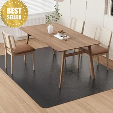 8x12ft Black Waterproof Vinyl Floor Mat No-Slip Spill-Resistant Easy-Clean Rug