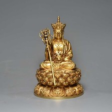 Pure Copper Gold-Plated Double Lotus Bottom Tibetan King Buddha Statue