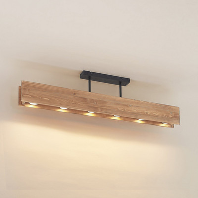 Lindby Deckenleuchte Lampe Holz Deckenlampe Beleuchtung Leuchte GU10 LED 6-flg