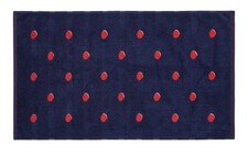 Image of Joules Bath Mat Navy Blue /Red Dots Cotton 80x50 Cm