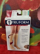 TRUFORM Below The Knee CT 30-40mmHg Stockings Beige Medium New In Box