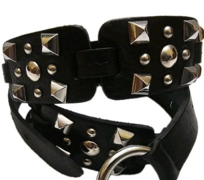 Vintage Antoniazzi Italian Black Leather Studded Belt Punk  display picture 1