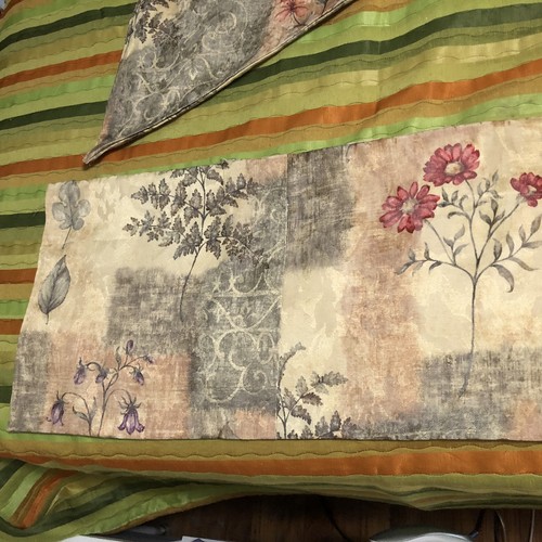 Valance Swag 3 Piece Set Floral Jacquard Stralef Gold 3 Piece Vintage - Picture 13 of 24