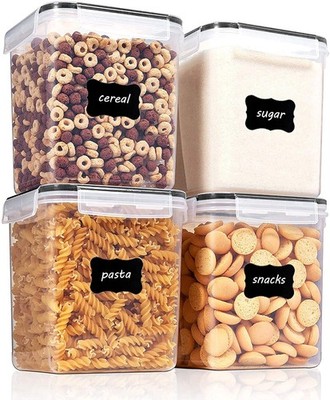 Food Storage Containers 2.5L / 84.5oz, 4 Pieces BPA Free Plastic Airtight Canist