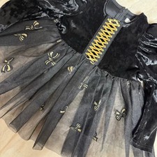 Girls' Black Velvet Dress S New Halloween Special Occasion Official