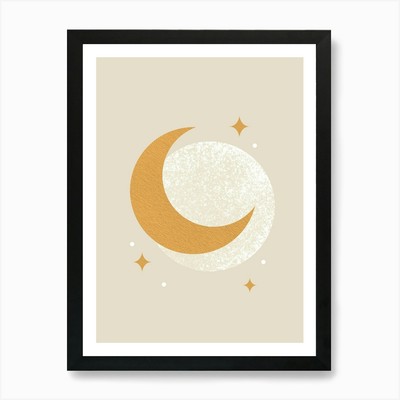 Mond Funke Mondfinsternis - White Go gerahmtes Wandbild Poster Leinwanddruck Bild