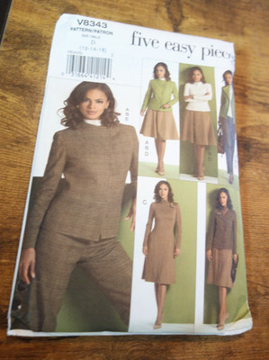 Vogue Pattern Five Easy Pieces Sizes 12-14-16 Business Work Wear Uncut
