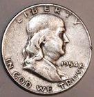 1954-D Franklin Half Dollar - 90% Silver - Circulated - #0288EB