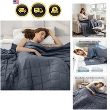 Weighted Blanket for Adults Dark Grey,48"x72",10lbs Cooling Breathable Heavy ...