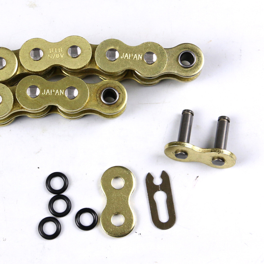 O-Ring Motorcycle Dirt Bike MX Chain 520 Pitch 120 Links - Gold Chain Breaker | UK