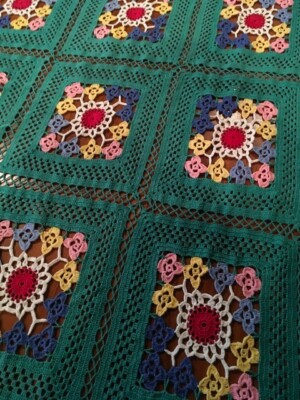 Oma Handarbeit Decke Plaid, Bett, Häkel Baumwolle, wunderschön