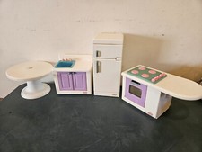 VINTAGE LITTLE TIKES MY SIZE BIG DOLLHOUSE KITCHEN FURNITURE STOVE FRIDGE SINK