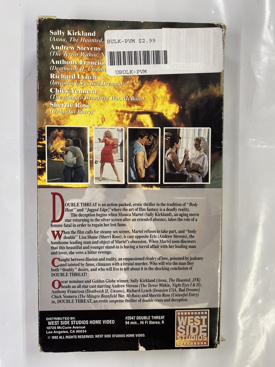 DOUBLE THREAT (1992) VHS West Side Studios Crime Thriller