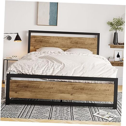 Queen Bed Frame with Headboard, Heavy Duty Metal Platform Base with Strong