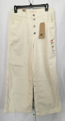 Levis Womens Mile High Wide Leg Cropped Jeans Twill Birch Natural 30 NWT AC12-13
