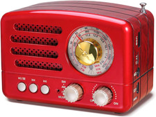 PRUNUS J-160 Portable Radio Retro, SW AM FM Radio Small with Bluetooth Speaker, 