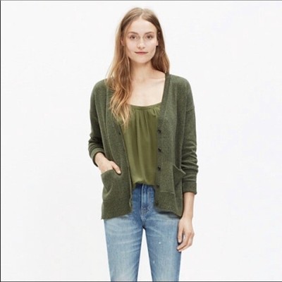 olive green dress with cardigan