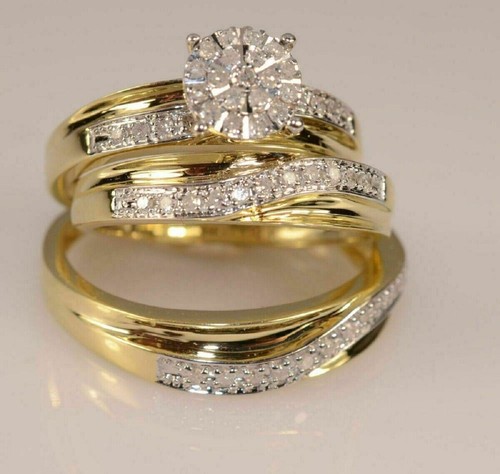Bague De Fiançailles Marquise En Diamant Simulé, Plaquée Or Jaune - Personnalisable à Ta Taille !