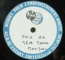 Pyral 25 cm 33 trs "Voix de Mère Marie-Monique"  Visuel EX, lecture EX