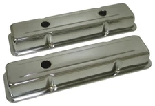 1958–86 Chevy SB 283-400  Valve Covers – Black Chrome, 1-Hole / 2-Hole