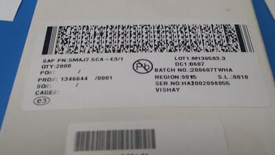 (25 PCS) SMAJ7.5CA-E3 VISHAY/GS TVS DIODE 7.5VWM 12.9VC DO214AC ROHS
