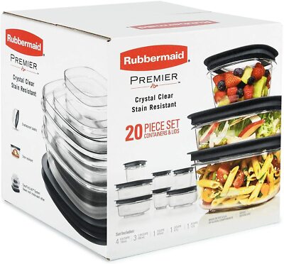 Rubbermaid Premier Easy Find Lids Meal Prep and Food Storage Containers 20pieces