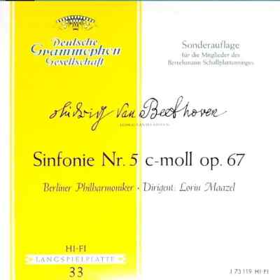 Beethoven (Maazel) Sinfonie Nr.5 C-Moll Op.67 TULIP RIM / MONO Deutsche Gram