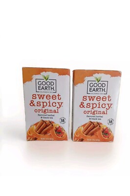 Good Earth Herbal & Black Tea Blend  Sweet and Spicy -18 Tea Bags Exp:10/25 P2