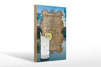 Holzschild Rezept 20X30Cm Gin Tonic Zutaten Indian Tonic Deko Schild Wooden Sign